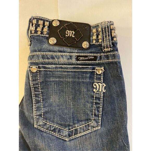 Miss Me blue denim jeans size 26 studs bling JP5130st - Picture 9 of 9